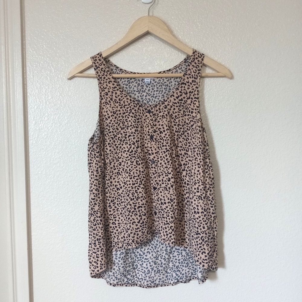 Love,Fire Cheetah Print Sleeveless Tank Top Women's Animal Print Top